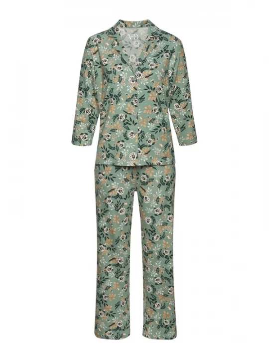 Foto van product VIVANCE Pyjama olijfgroen / donkergroen / lichtoranje / wit