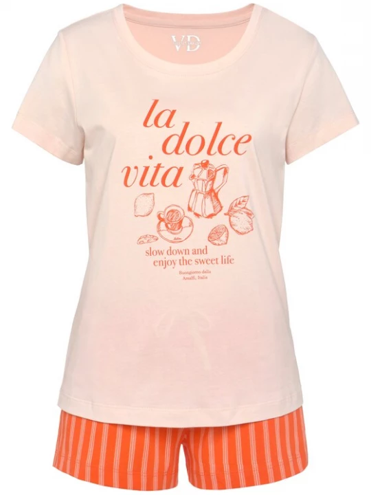 Foto van product VIVANCE Pyjama oranje / lichtroze
