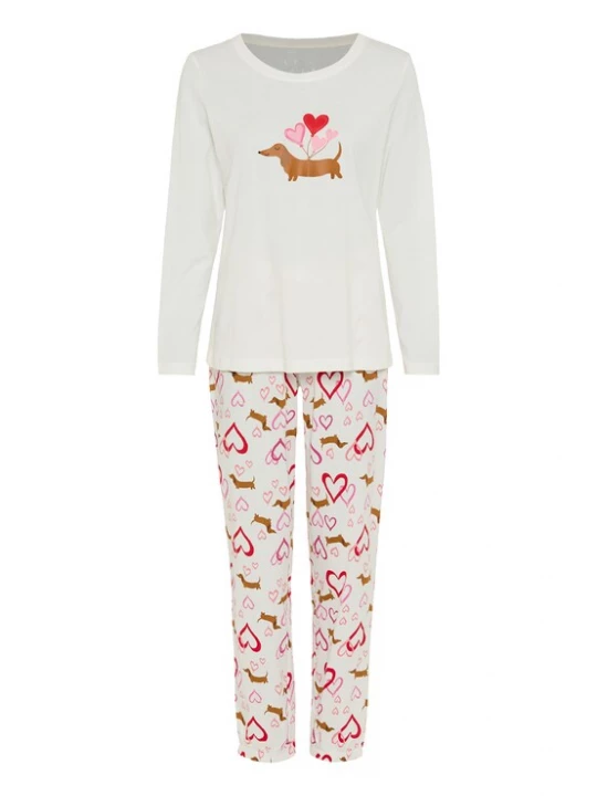 Foto van product VIVANCE Pyjama sepia / rosa / rood / wit