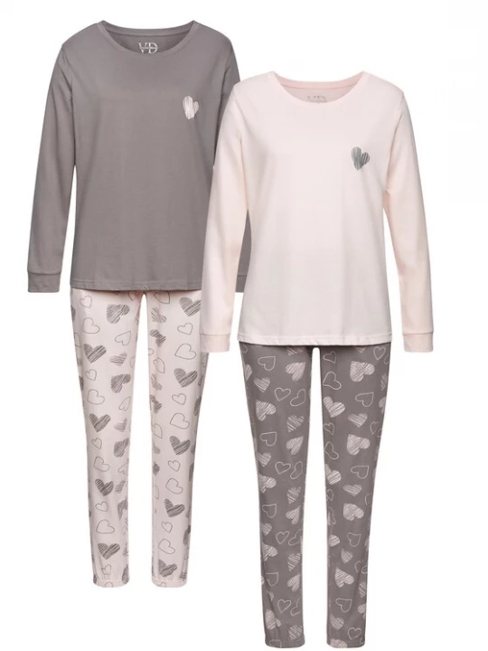 Foto van product VIVANCE Pyjama stone grey / lichtroze