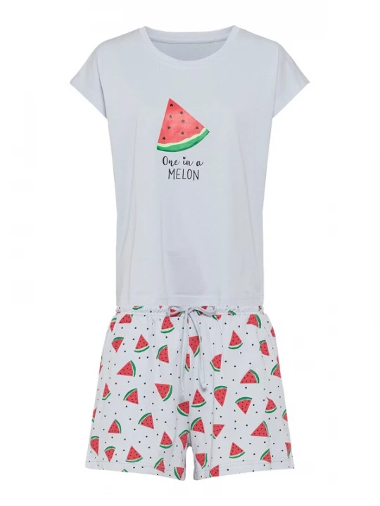 Foto van product VIVANCE Pyjama 'VD fruits' grijs / rood