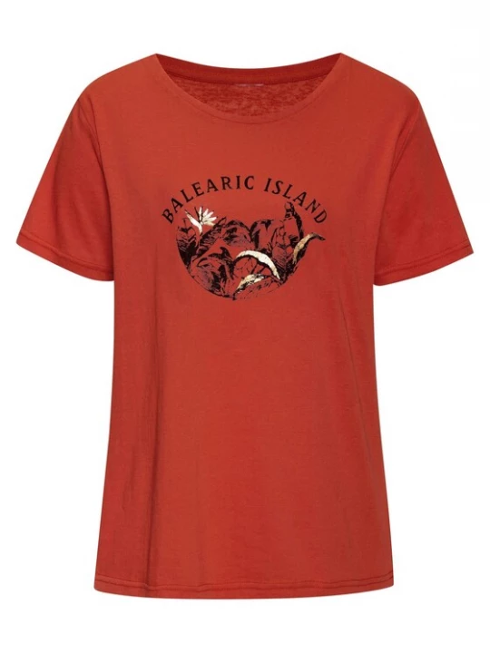 Foto van product VIVANCE Shirt beige / oranjerood / zwart