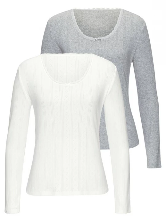 Foto van product VIVANCE Shirt grijs gemêleerd / wit
