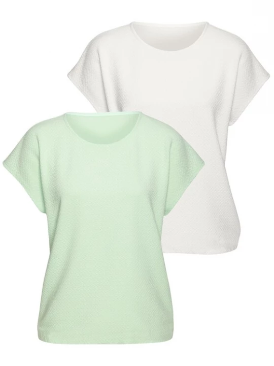 Foto van product VIVANCE Shirt pastelgroen / offwhite