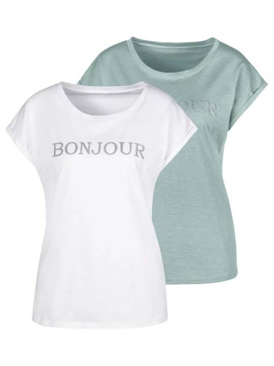 Foto van product VIVANCE Shirt pastelgroen / offwhite