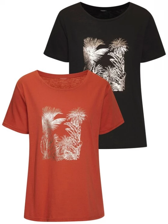 Foto van product VIVANCE Shirt taupe / abrikoos / zilver