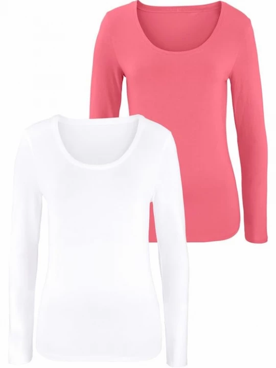 Foto van product VIVANCE Shirt zalm roze / wit