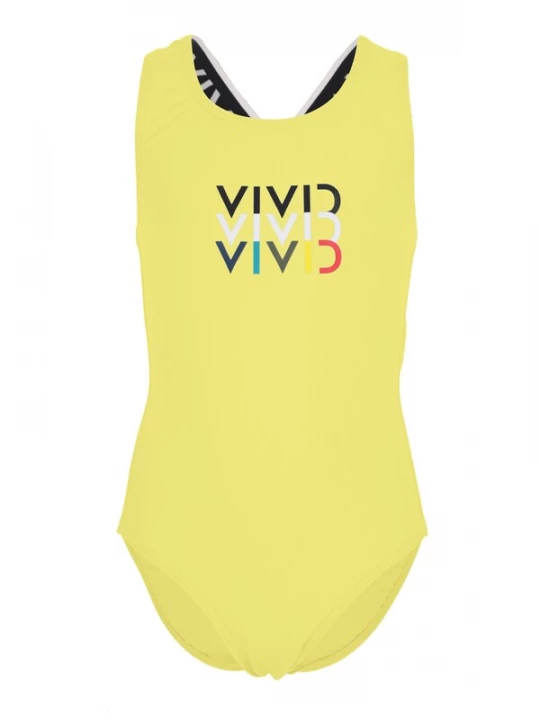 Foto van product VIVID Badpak blauw / limoen / zwart / wit