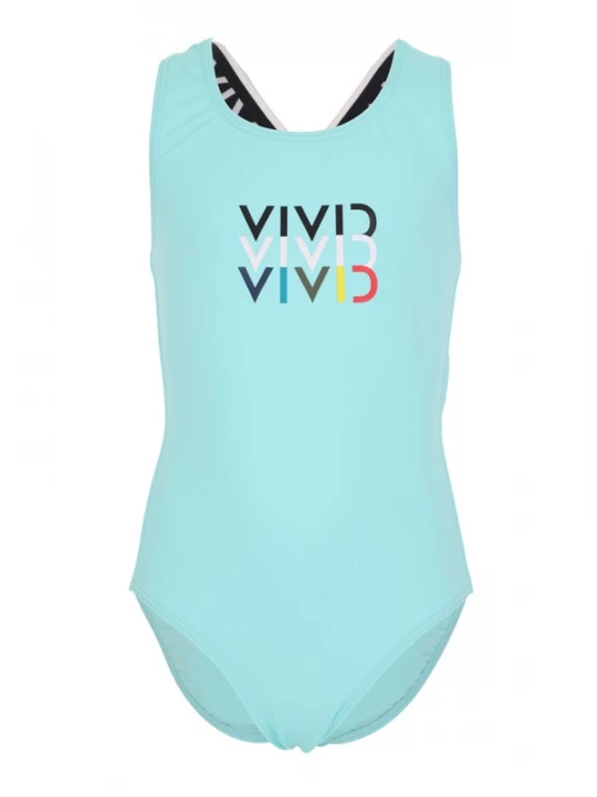 Foto van product VIVID Badpak lichtblauw / rood / zwart / wit
