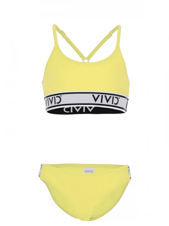 Foto van product VIVID Bikini geel / lichtgrijs / zwart