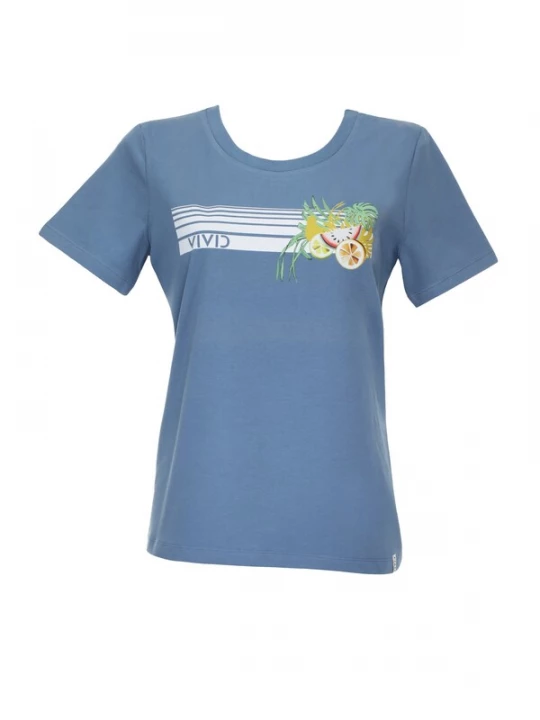 Foto van product VIVID Shirt lichtblauw / limoen / wit