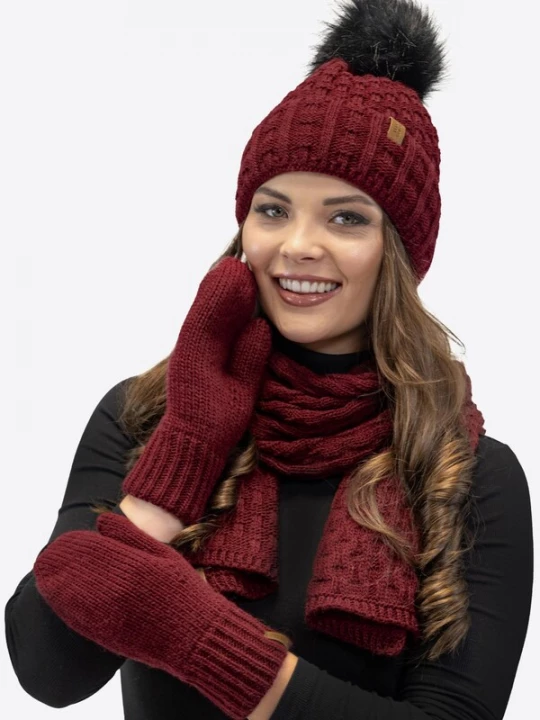 Foto van product Vivisence Vingerhandschoenen '7015R' bourgogne