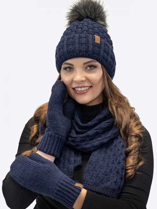 Foto van product Vivisence Vingerhandschoenen '7015R' donkerblauw