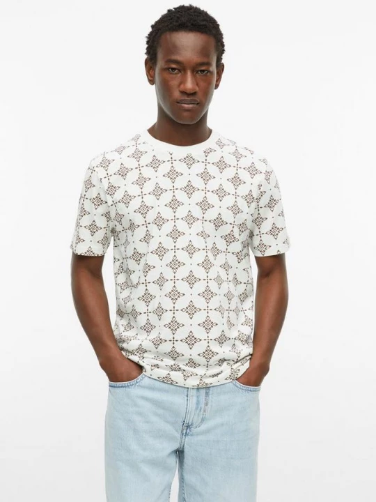 Foto van product Vlamgaren overhemd met all-over print s.Oliver