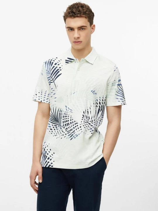 Foto van product Vlamgaren polo met all-over print s.Oliver