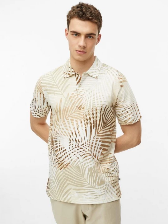 Foto van product Vlamgaren polo met all-over print s.Oliver