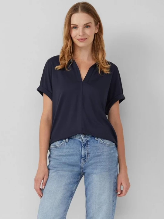 Foto van product Vloeiend shirt met polokraag s.Oliver blauw