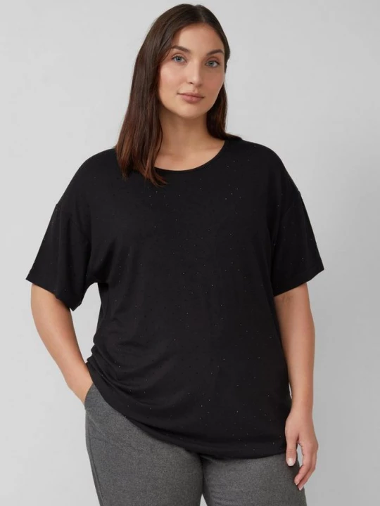 Foto van product Vloeiend T-shirt met stras s.Oliver zwart