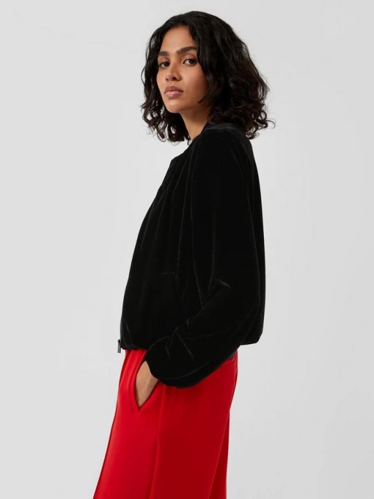 Foto van product Vloeiende fluwelen blouson s.Oliver zwart