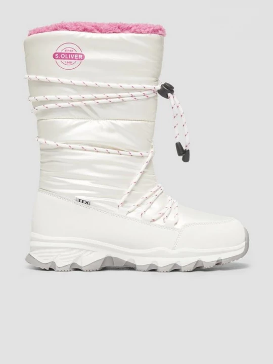 Foto van product Warm gevoerde, glanzende booties s.Oliver crème