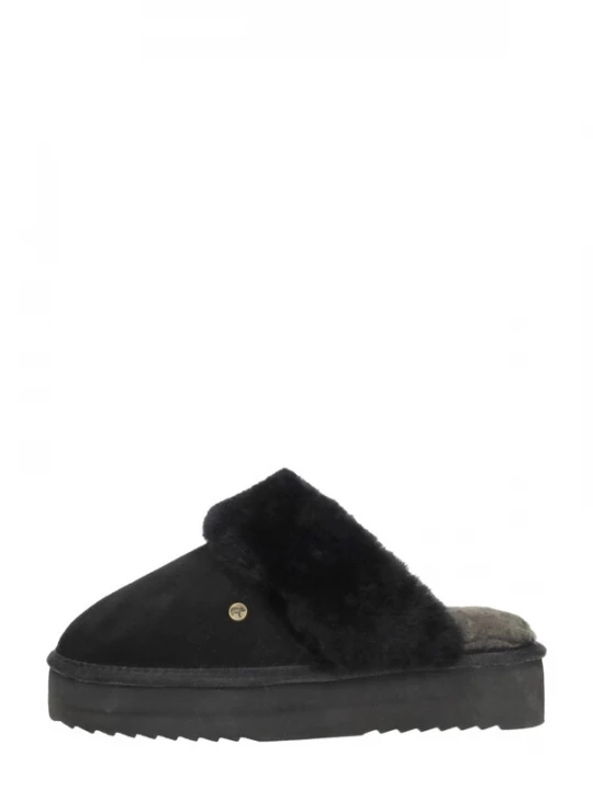 Foto van product Warmbat Huisschoenen 'Flurry Plateau' zwart