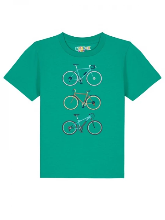 Foto van product watabout.kids Shirt '3 Fahrräder' navy / lichtblauw / grasgroen / wit