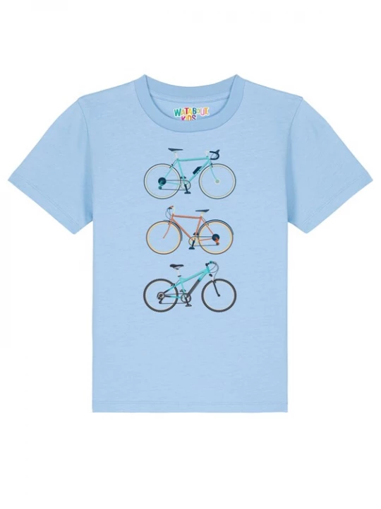 Foto van product watabout.kids Shirt '3 Fahrräder' navy / lichtblauw / limoen / zwart
