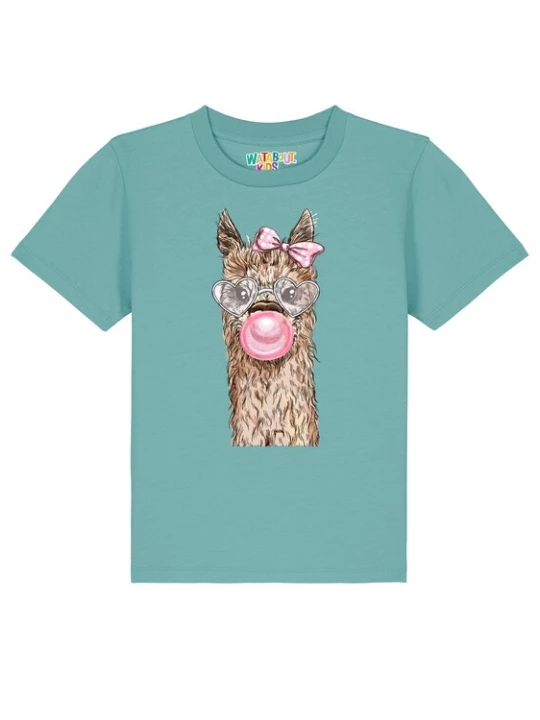 Foto van product watabout.kids Shirt 'Alpaka' beige / turquoise / bruin / rosa