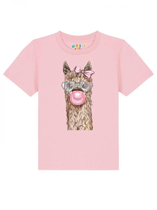 Foto van product watabout.kids Shirt 'Alpaka' bruin / rosa / zwart / wit