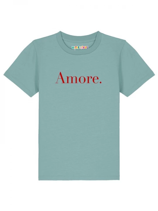 Foto van product watabout.kids Shirt 'Amore' smaragd / rood