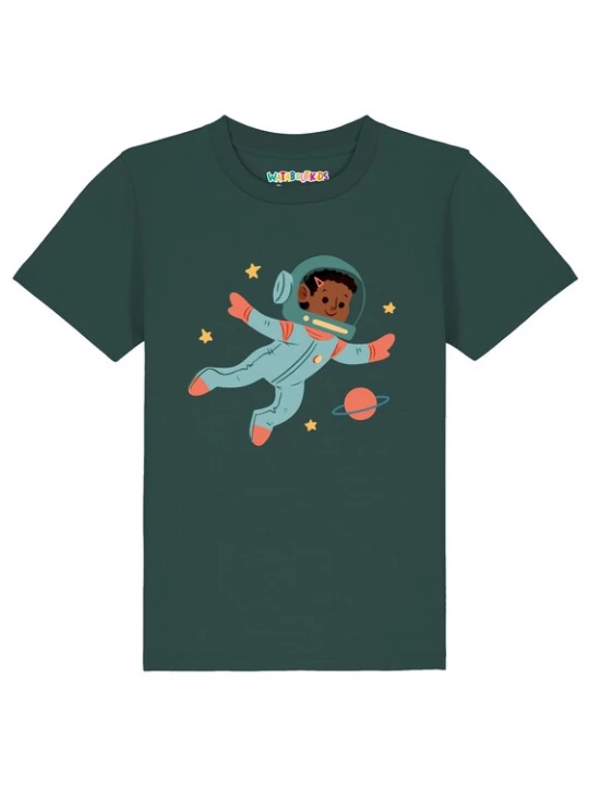 Foto van product watabout.kids Shirt 'Astronaut Kind' lichtblauw / bruin / donkergroen / pitaja roze