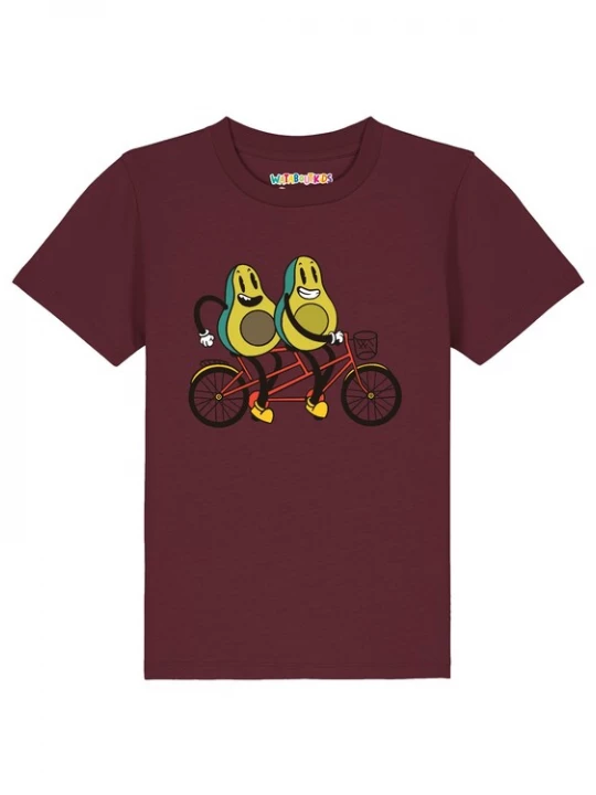 Foto van product watabout.kids Shirt 'Avocado Fahrrad' groen / kiwi / bordeaux / zwart