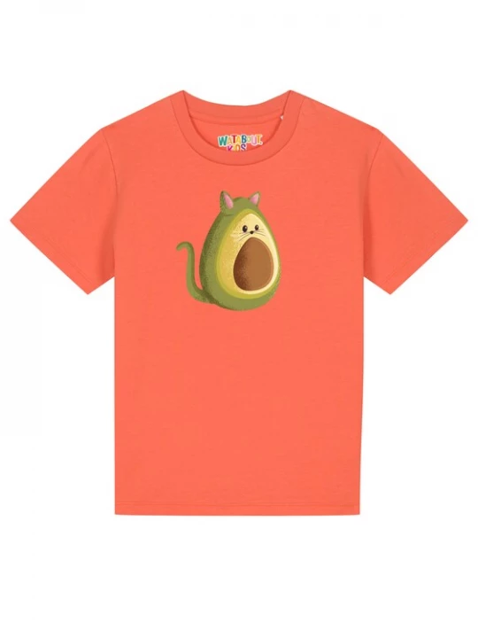 Foto van product watabout.kids Shirt 'Avocato' donkerbruin / groen / oranje / zwart