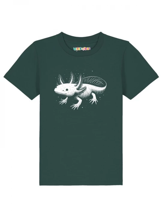 Foto van product watabout.kids Shirt 'Axolotl' donkergroen / wit