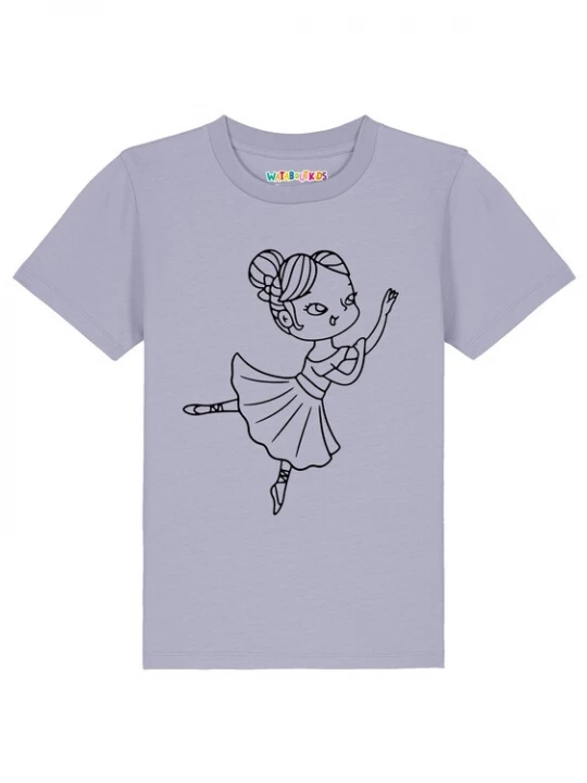 Foto van product watabout.kids Shirt 'Ballerina' duifblauw / zwart