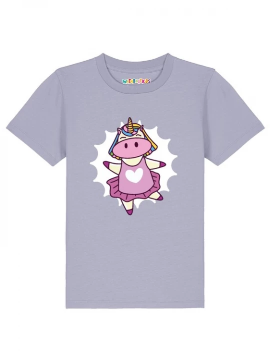 Foto van product watabout.kids Shirt 'Ballett Unicorn' ivoor / neonblauw / lichtlila / rosa