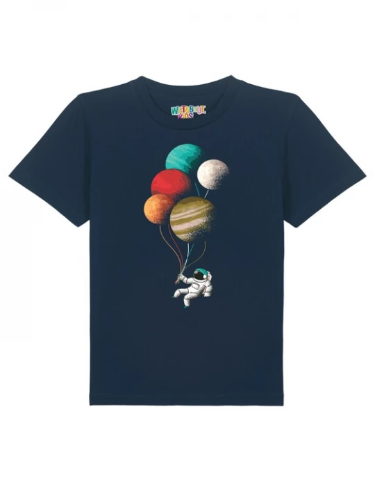 Foto van product watabout.kids Shirt 'Balloon Spaceman' blauw / navy / rood / wit