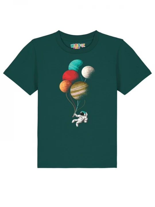 Foto van product watabout.kids Shirt 'Balloon Spaceman' donkergroen / gemengde kleuren