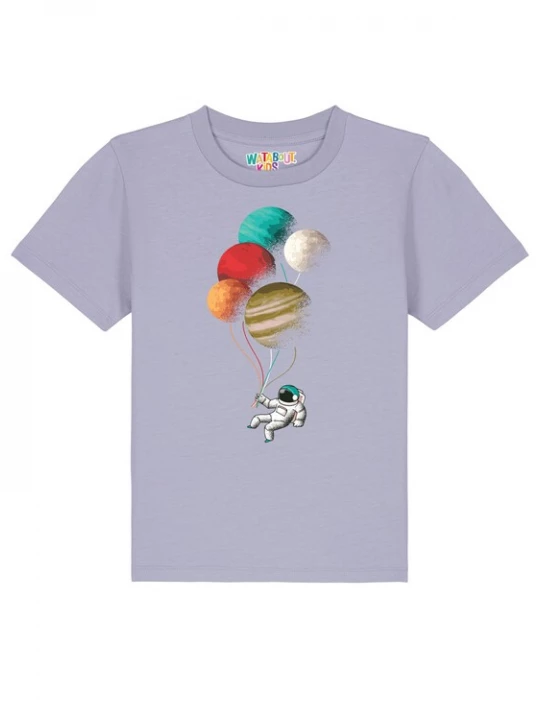 Foto van product watabout.kids Shirt 'Balloon Spaceman' turquoise / sering / rood / wit