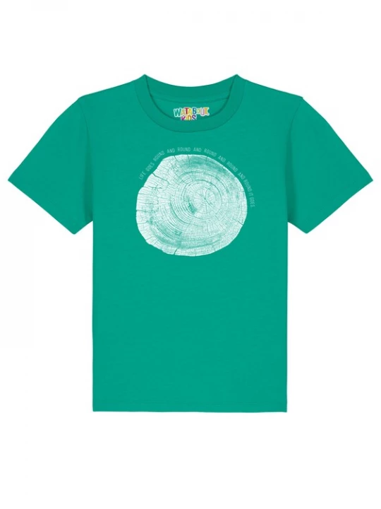 Foto van product watabout.kids Shirt 'Baumscheibe' smaragd / wit