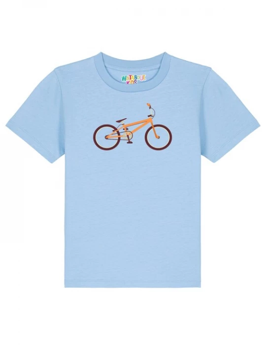 Foto van product watabout.kids Shirt 'Bmx' lichtblauw / oranje / zwart