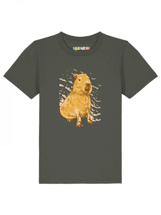 Foto van product watabout.kids Shirt 'Capybara' geel / mosterd / kaki