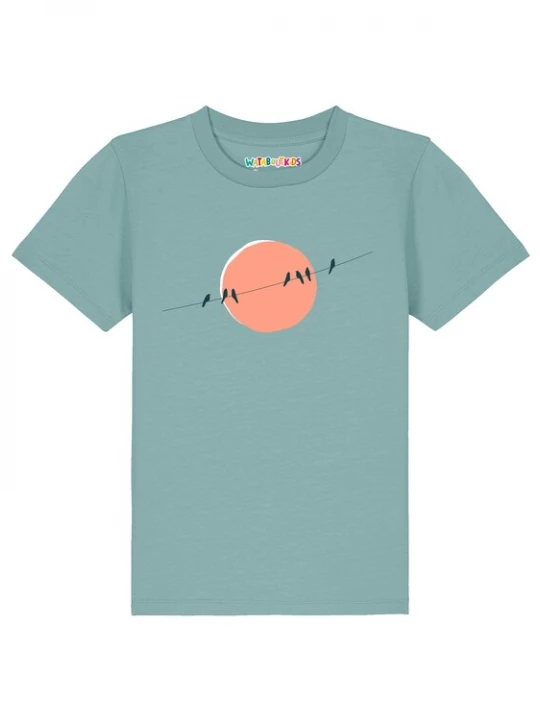 Foto van product watabout.kids Shirt 'Countryside 01' turquoise / abrikoos / zwart