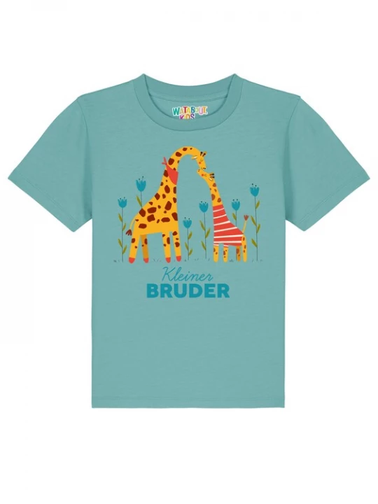 Foto van product watabout.kids Shirt cyaan blauw / roestbruin / donkerbruin / goudgeel