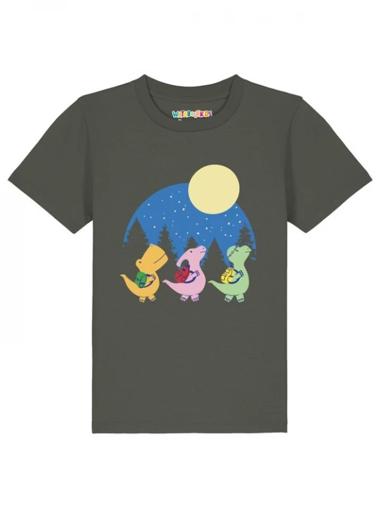 Foto van product watabout.kids Shirt 'Dino Spaziergang' blauw / geel / olijfgroen