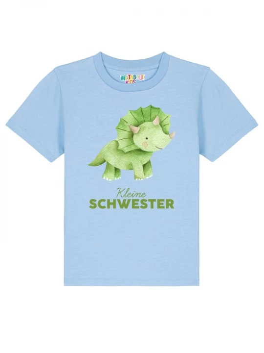 Foto van product watabout.kids Shirt 'Dinosaurier 01 Kleine Schwester' lichtbeige / lichtblauw / lichtgroen / zwart