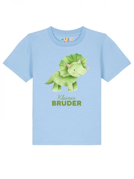 Foto van product watabout.kids Shirt 'Dinosaurier 01 Kleiner Bruder' beige / lichtblauw / olijfgroen / lichtgroen
