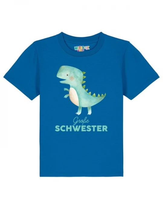 Foto van product watabout.kids Shirt 'Dinosaurier 03 Große Schwester' royal blue / koningsblauw / gemengde kleuren