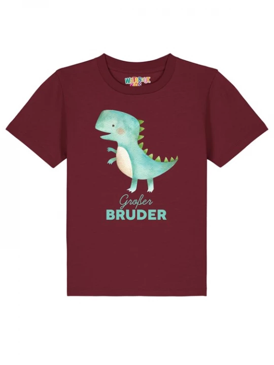Foto van product watabout.kids Shirt 'Dinosaurier 03 Großer Bruder' turquoise / groen / bordeaux / wit