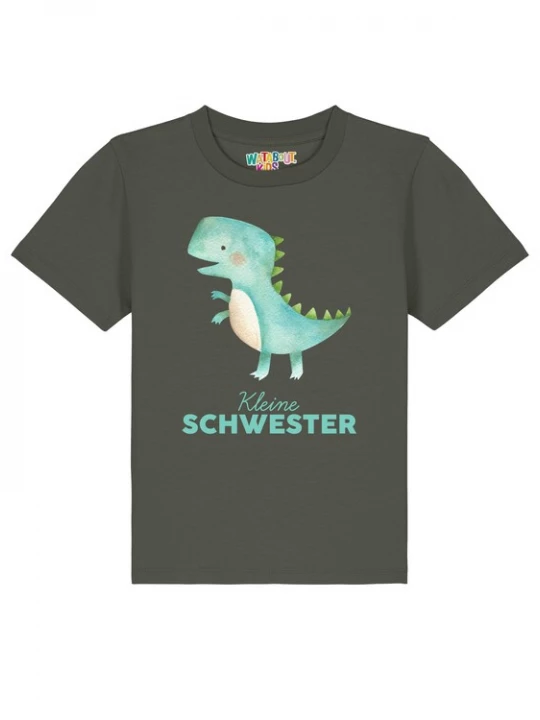 Foto van product watabout.kids Shirt 'Dinosaurier 03 Kleine Schwester' kaki / lichtgroen
